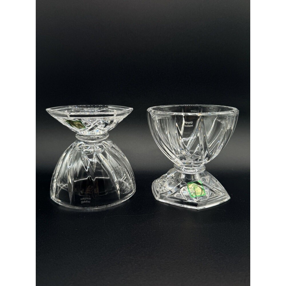 *2* VTG Marquis by Waterford Amway Diamond Collection Reversible Candle Holders